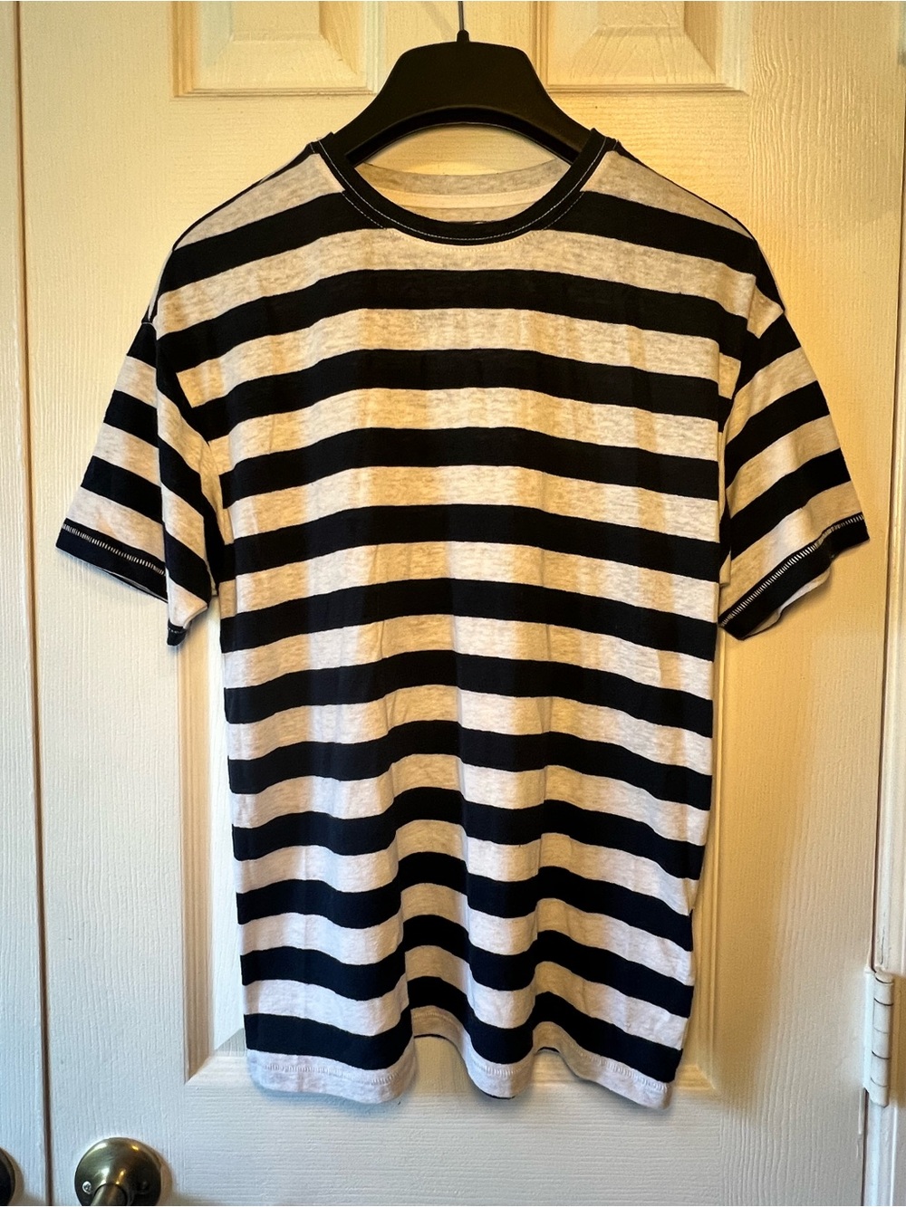 Madewell by J. Crew Navy and White Striped Short Sleeve Tee